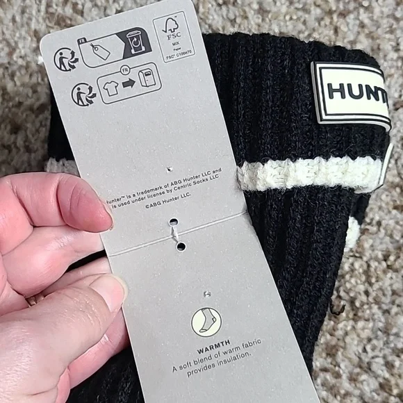 Hunter Black and White Slipper Socks - Picture 3 of 5